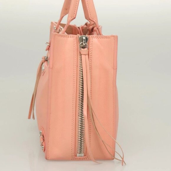 BALENCIAGA The Paper A6 Hand Bag Leather 2way Pink Silver - Picture 5 of 15